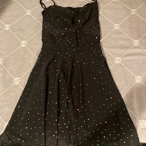 Lucy in the sky black and gold polkadot dress size medium